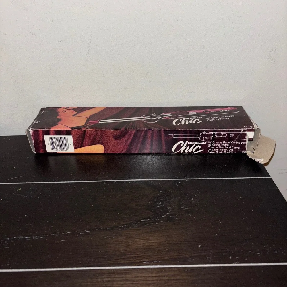 Vintage | Norelco Chic‎ | Original Box | 3/8 Chrome Barrel | WORKS | Curling